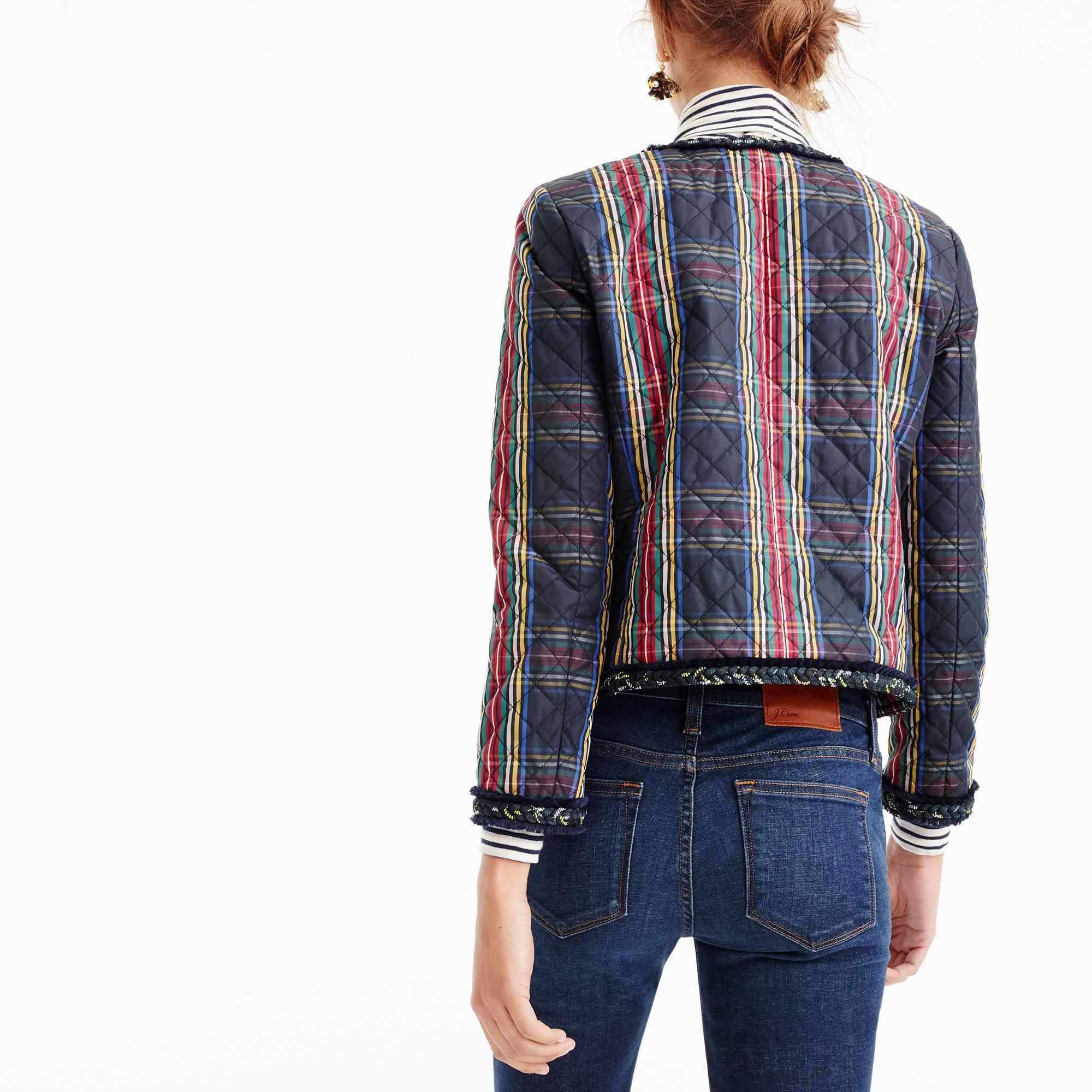 J.Crew Quilted Lady Jacket In Stewart Plaid in Blue Lyst